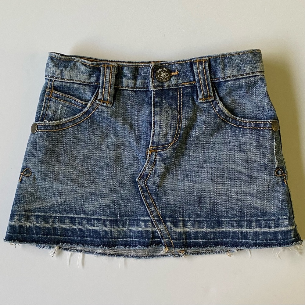 Gap Jeans Skirt Size 3T Girls Distressed Cutoff Toddler Gapkids denim adjustable